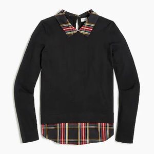 J Crew Factory Tartan woven collar sweater AF729